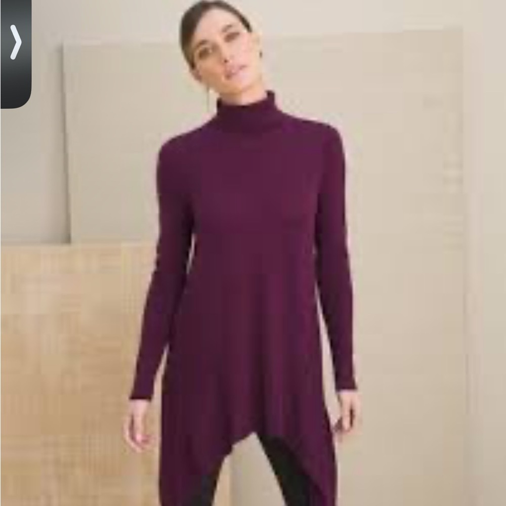 Chico’s Purple Featherweight Turtleneck Tunic Size Medium